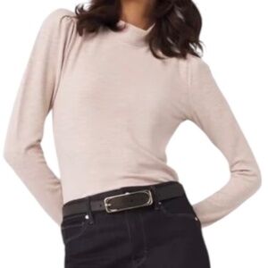 WHBM Puff Sleeve Mock Neck Snit NWT